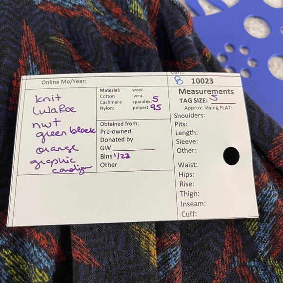 LulaRoe LINDSAY Lindsey size small kimono jacket open front knit sweater graphic - Picture 13 of 13